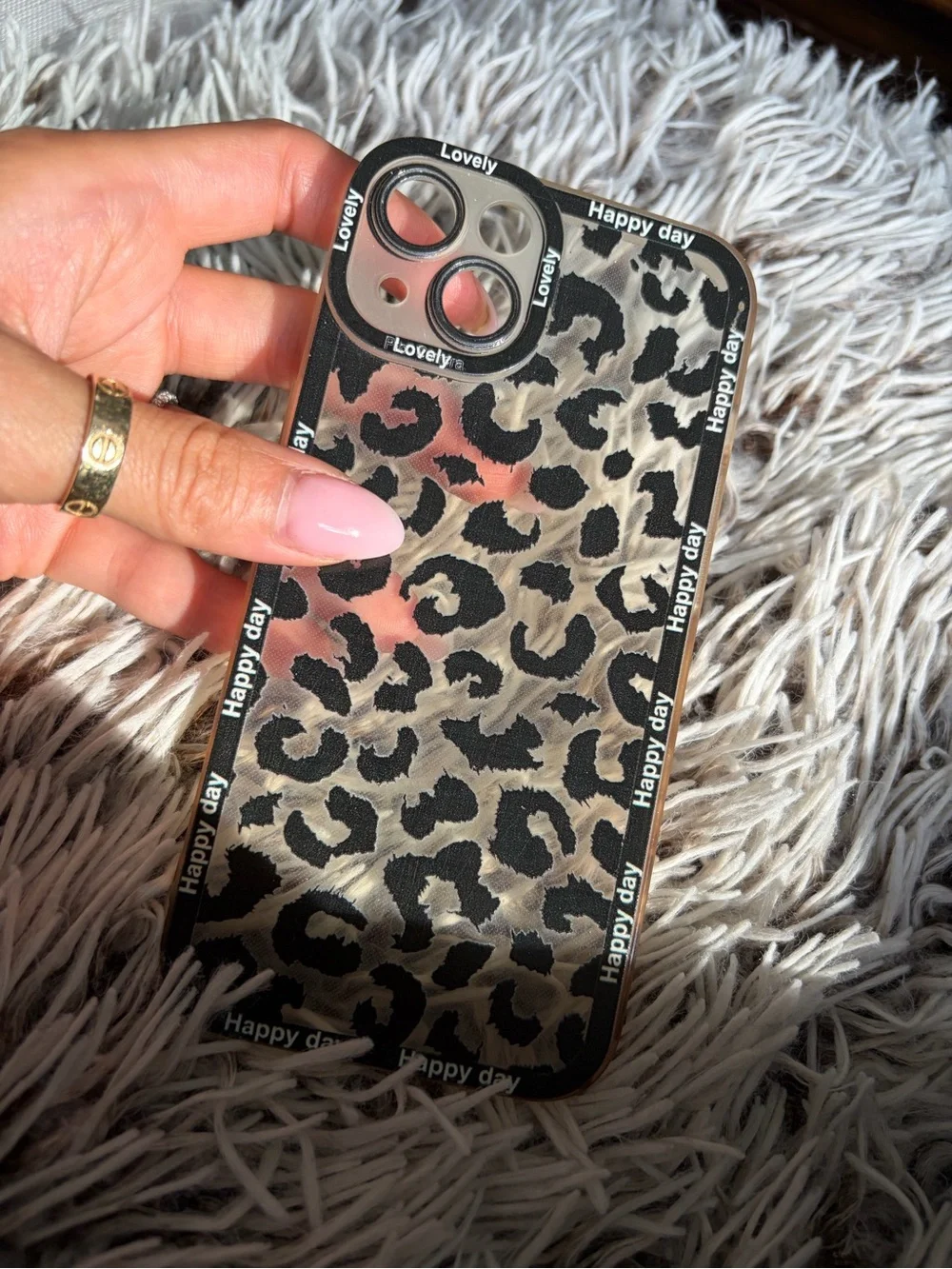 Leopard Print iPhone 13 Case - Black and Brown